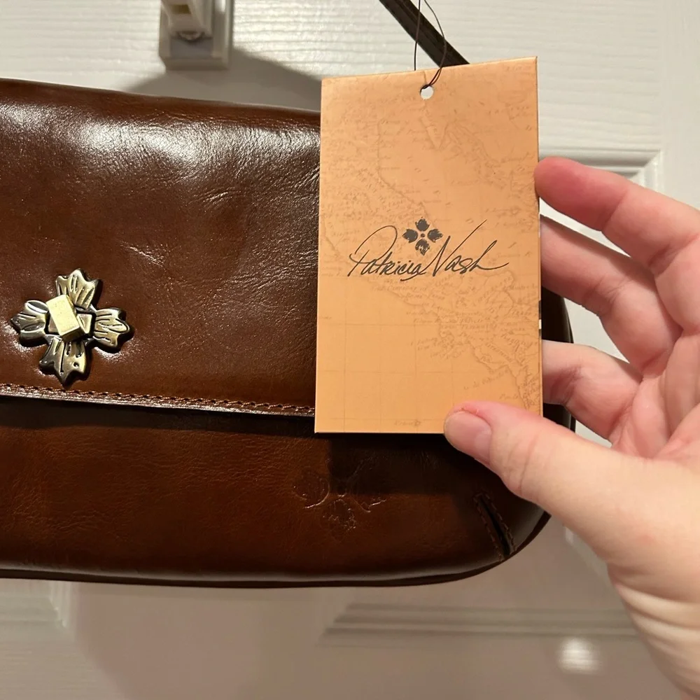 Patricia Nash Rich Brown Leather Crossbody Bag - Picture 6 of 7